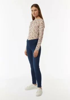 Mesh-Langarmshirt mit floraler Musterung