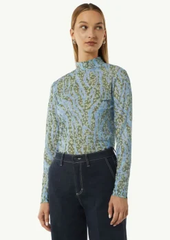 Mesh-Shirt mit Stehkragen