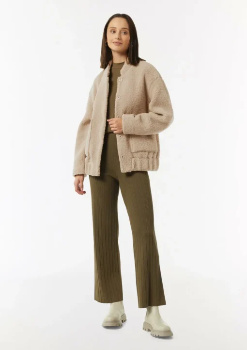 Oversize-Blouson aus Teddy-Plüsch