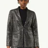Pailletten-Blazer mit Stehkragen