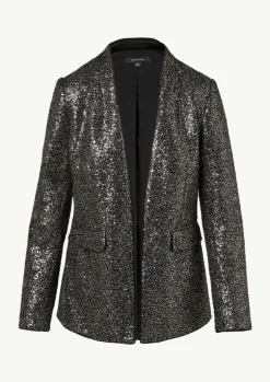 Pailletten-Blazer mit Stehkragen