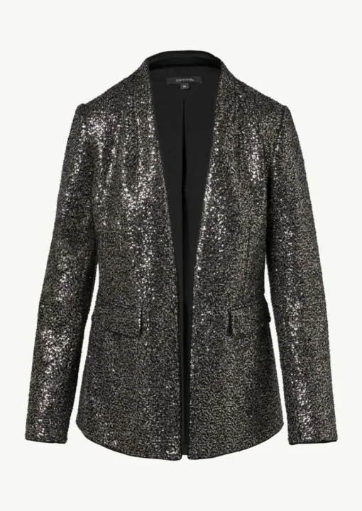 Pailletten-Blazer mit Stehkragen
