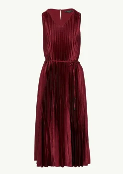 Plissee-Kleid aus Viskose mit Gürtel