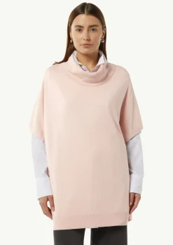 Poncho aus Viskosemix mit Rollkragen
