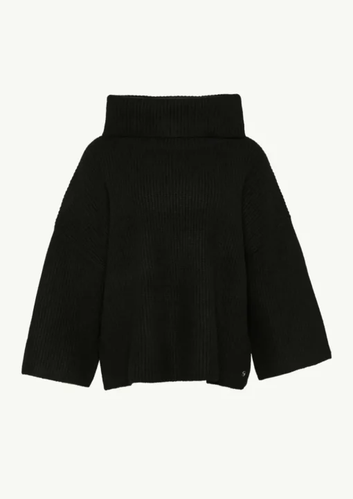 Poncho mit weitem Rollkragen