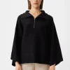 Poncho-Pullover mit Stehkragen