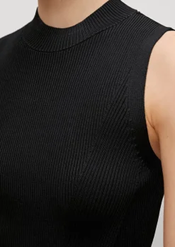 Ärmelloses Stricktop mit Rippstruktur