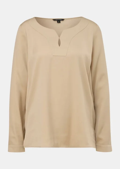 Satinbluse mit Tunika-Ausschnitt