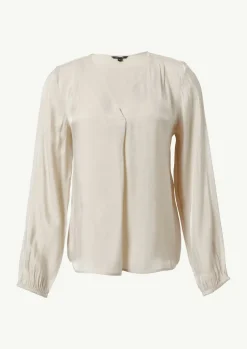 Schimmernde Bluse mit Faltendetails