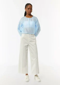 Schimmernde Lyocellbluse mit Raff-Details