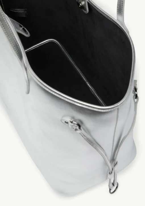 Shopper aus Rindsleder mit Logo-Detail