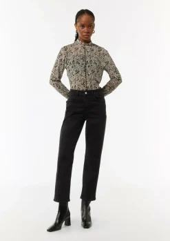 Straight-Leg-Jeans aus Baumwollstretch