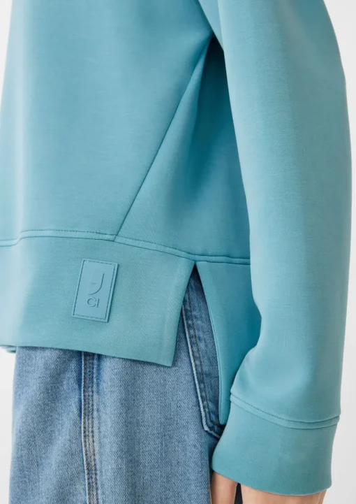 Strickjersey mit Label-Patch