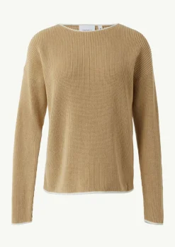 Strickpullover aus Baumwolle mit überschnittenen Schultern
