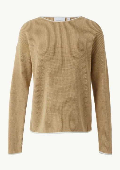 Strickpullover aus Baumwolle mit überschnittenen Schultern