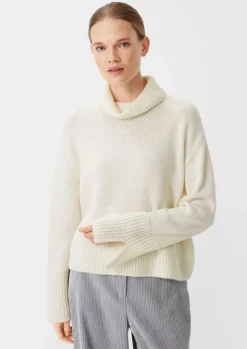 Strickpullover mit breiter Rippblende