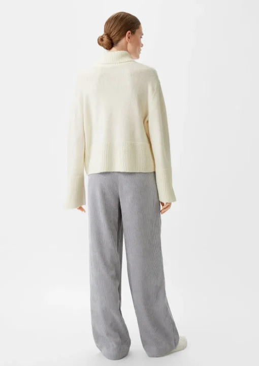 Strickpullover mit breiter Rippblende