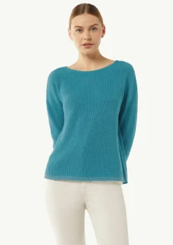 Strickpullover mit Metallic-Garn-Details an Saum und Bündchen