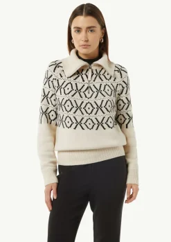 Strickpullover mit Troyer-Kragen