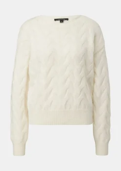 Strickpullover mit Zopfmuster
