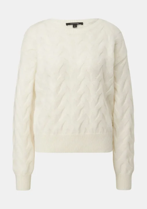 Strickpullover mit Zopfmuster