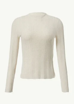 Strukturierter Feinstrickpullover im Slim Fit