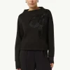 Sweatshirt mit Stehkragen und Schmuckperlen