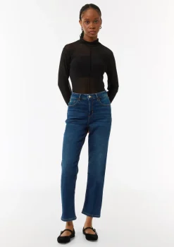 Ankle-Jeans aus Baumwollstretch mit geradem Bein