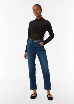 Ankle-Jeans aus Baumwollstretch mit geradem Bein