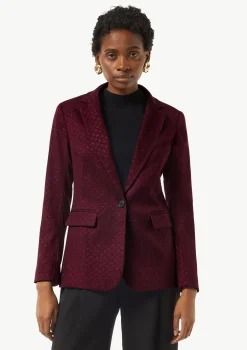 Antaillierter Jacquard-Blazer mit Glitzergarn