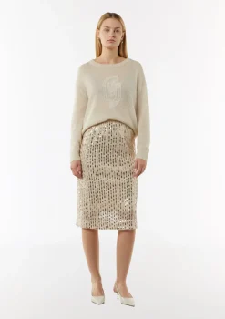 Antaillierter Mesh-Rock mit Jerseyfutter