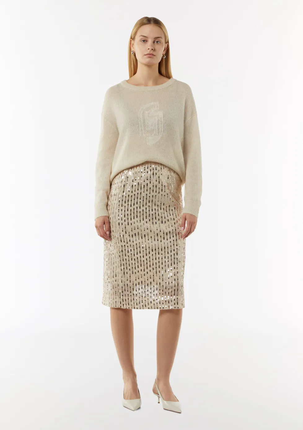 Antaillierter Mesh-Rock mit Jerseyfutter