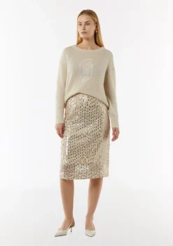 Antaillierter Mesh-Rock mit Jerseyfutter