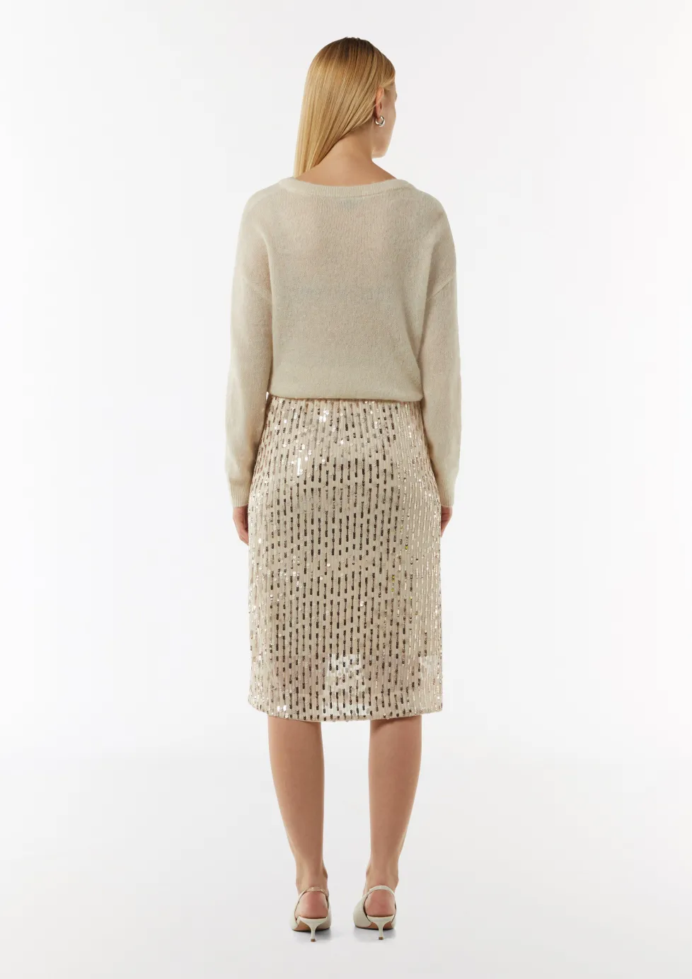 Antaillierter Mesh-Rock mit Jerseyfutter