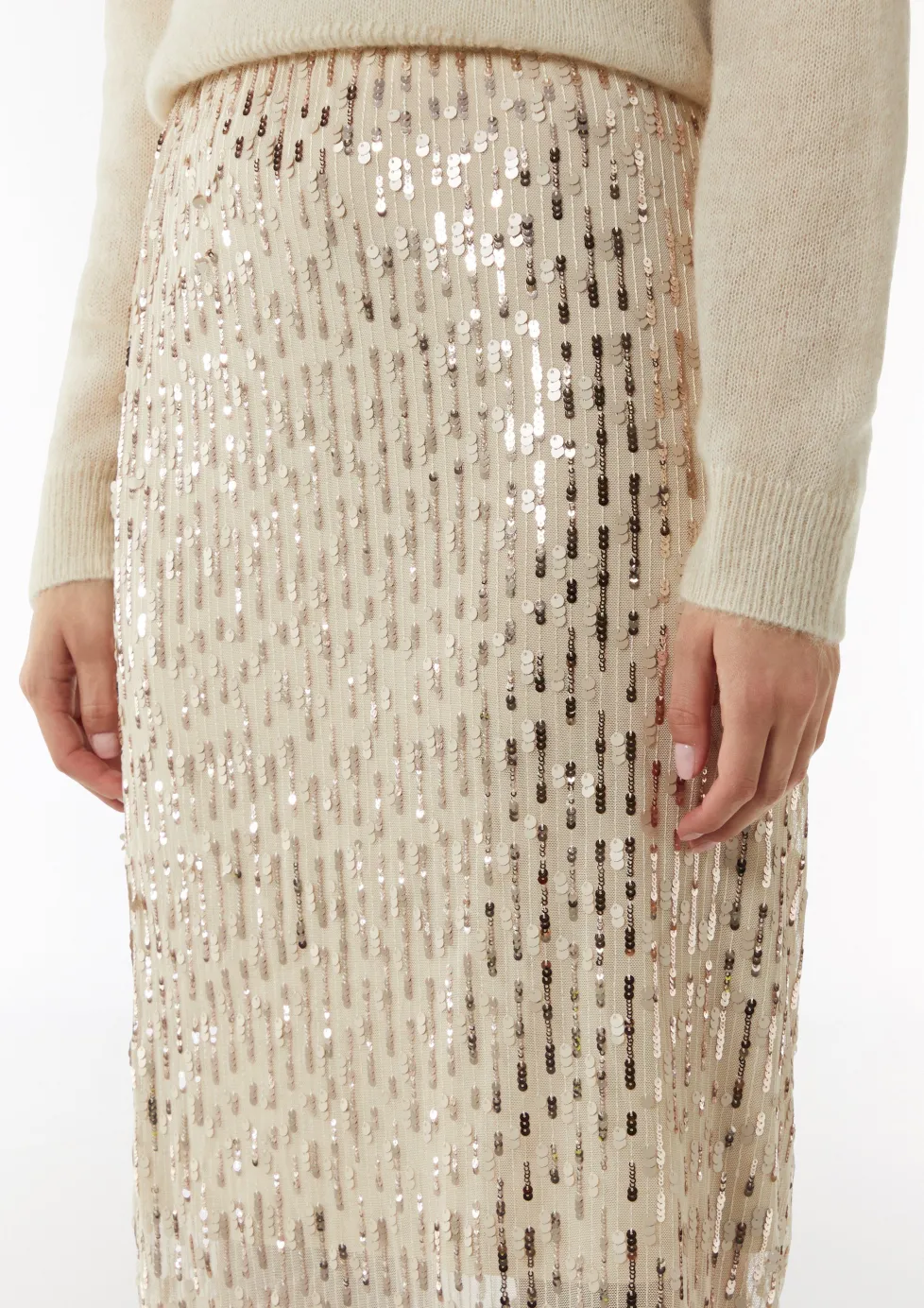 Antaillierter Mesh-Rock mit Jerseyfutter