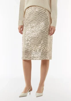 Antaillierter Mesh-Rock mit Jerseyfutter