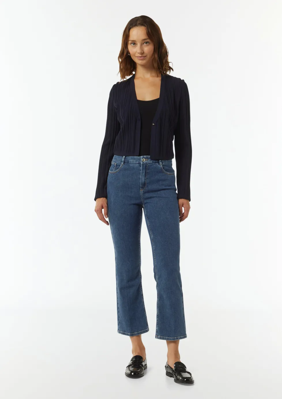 Ausgestellte Ankle-Jeans