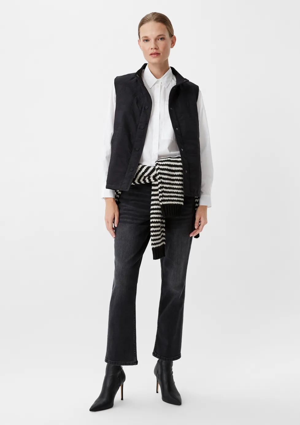 Baumwollbluse mit Paspeltasche