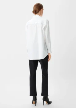 Baumwollbluse mit Paspeltasche