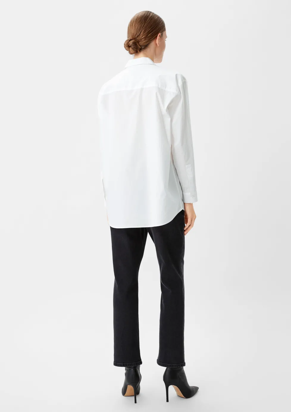 Baumwollbluse mit Paspeltasche