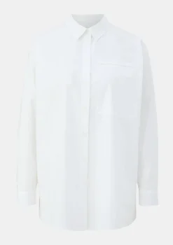 Baumwollbluse mit Paspeltasche