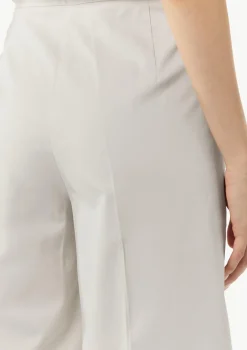 Baumwoll-Hose mit seitlichem Reißverschluss und Semi-Wide-Leg