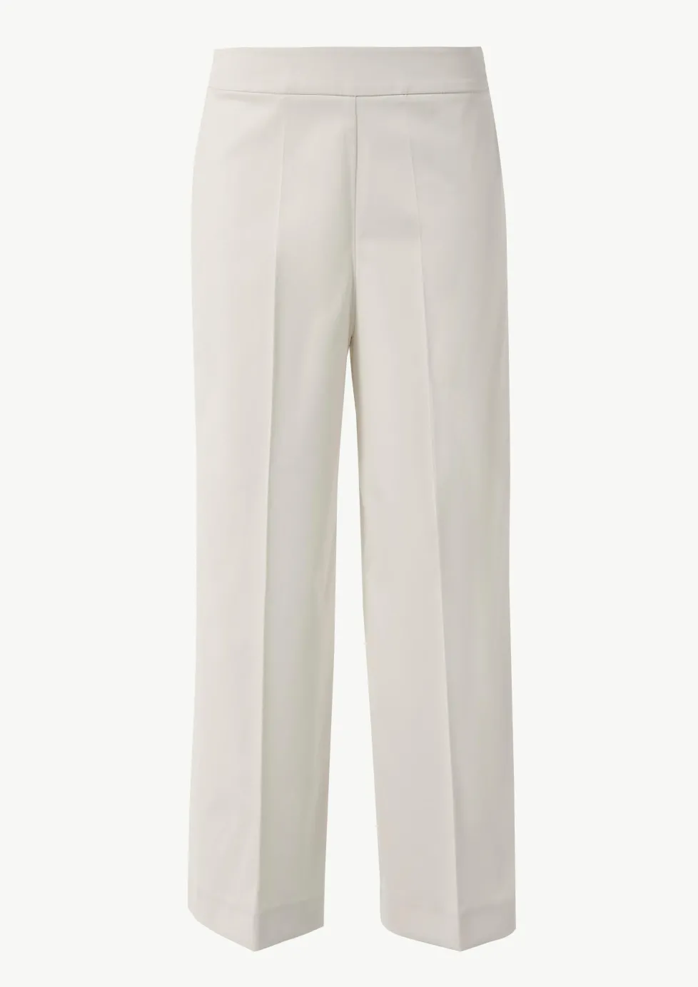 Baumwoll-Hose mit seitlichem Reißverschluss und Semi-Wide-Leg