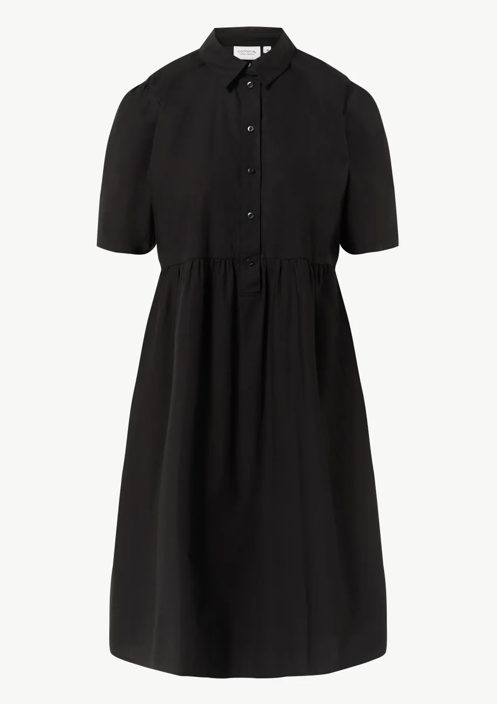 Baumwoll-Kleid mit Hemdkragen und Knopfleiste