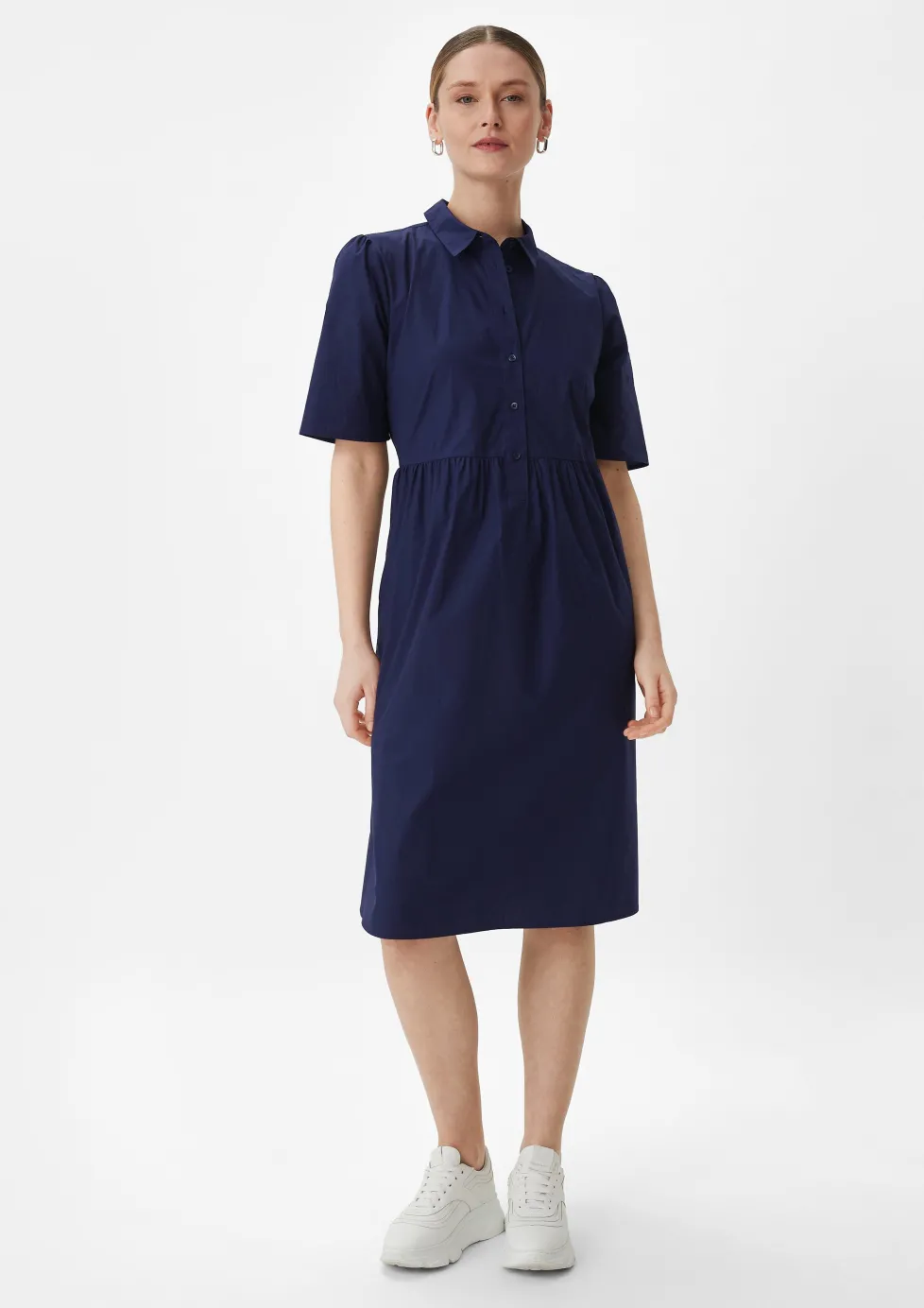 Baumwollkleid mit Hemdkragen