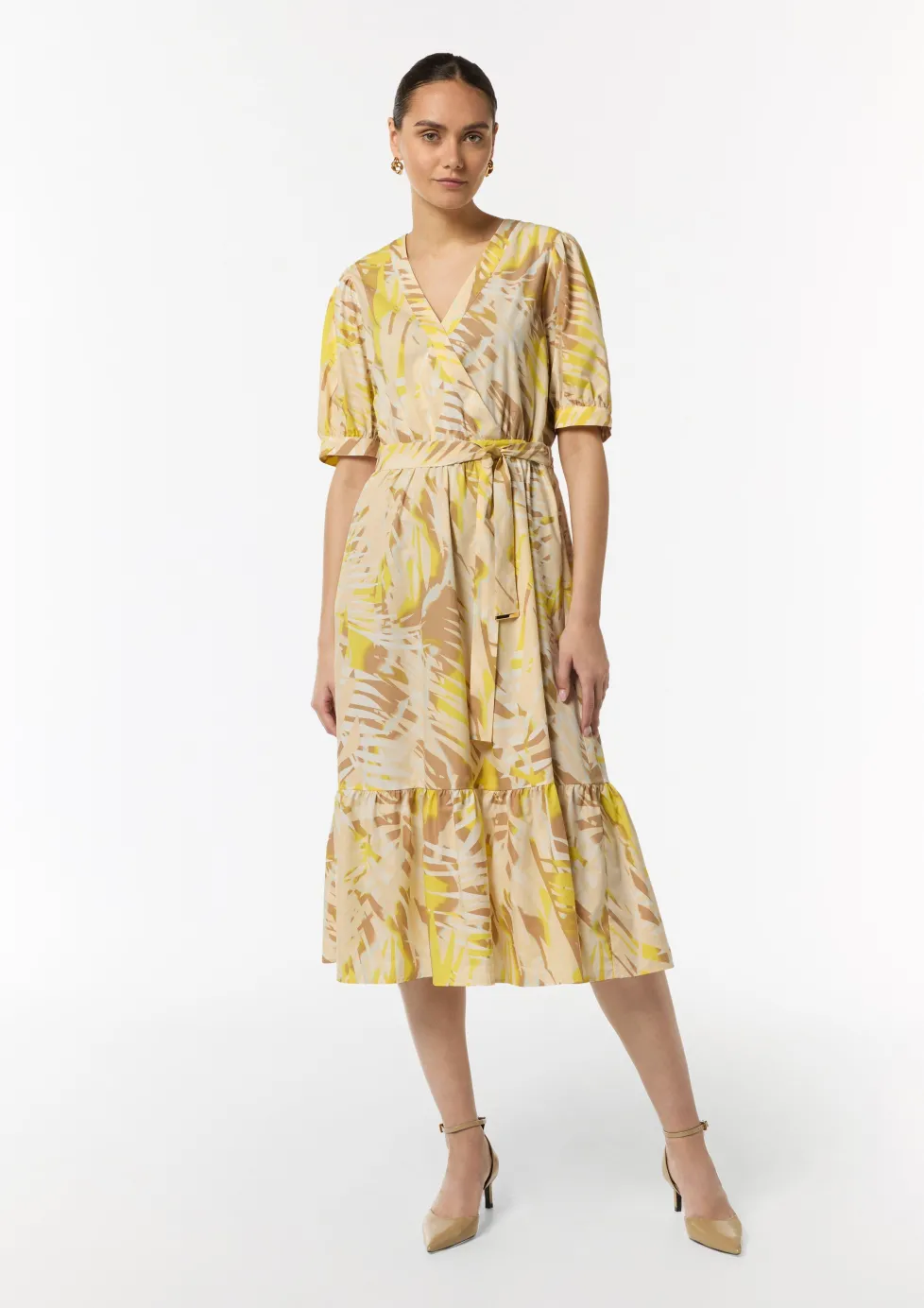 Baumwoll-Kleid mit Puff-Ärmeln