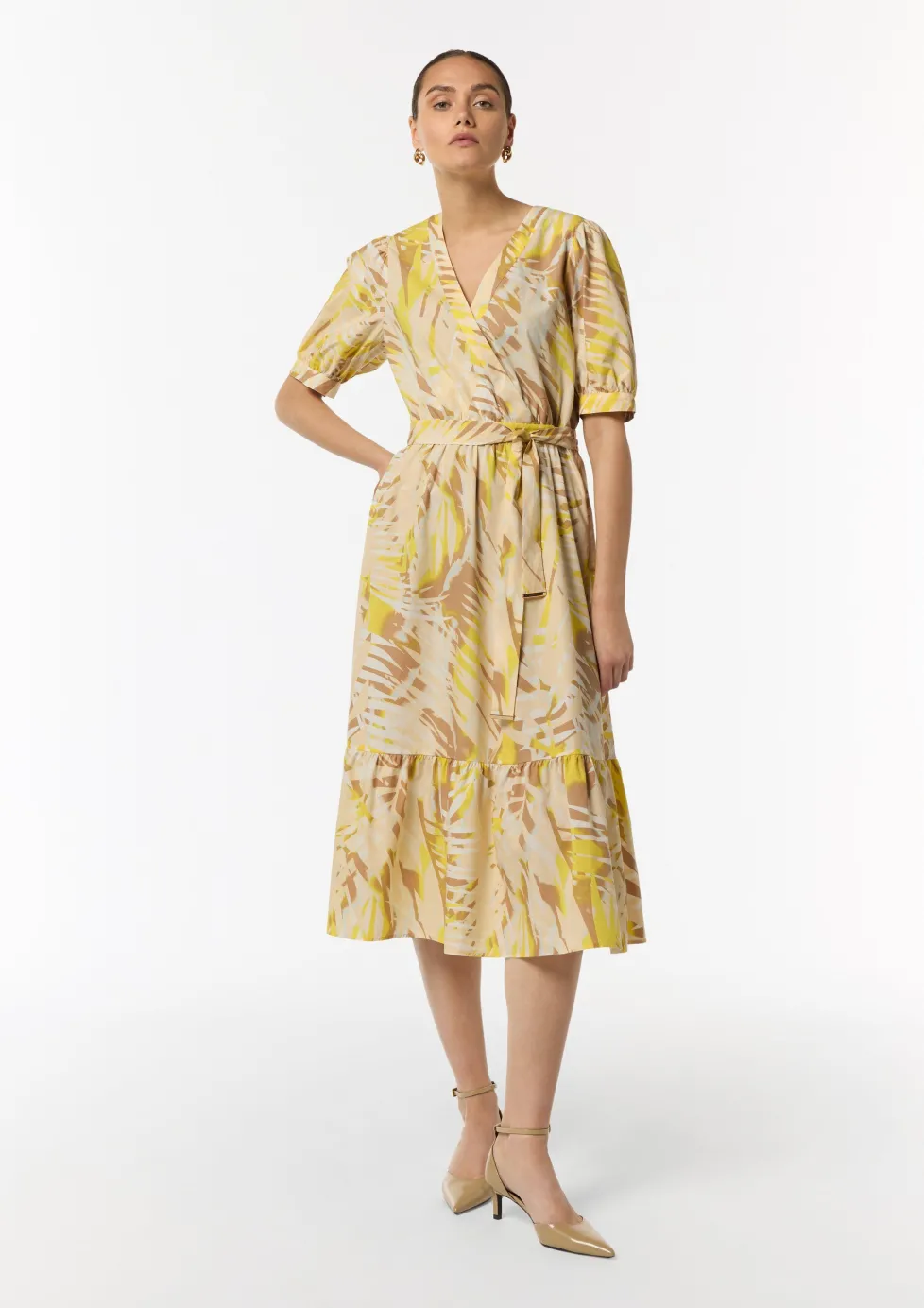 Baumwoll-Kleid mit Puff-Ärmeln