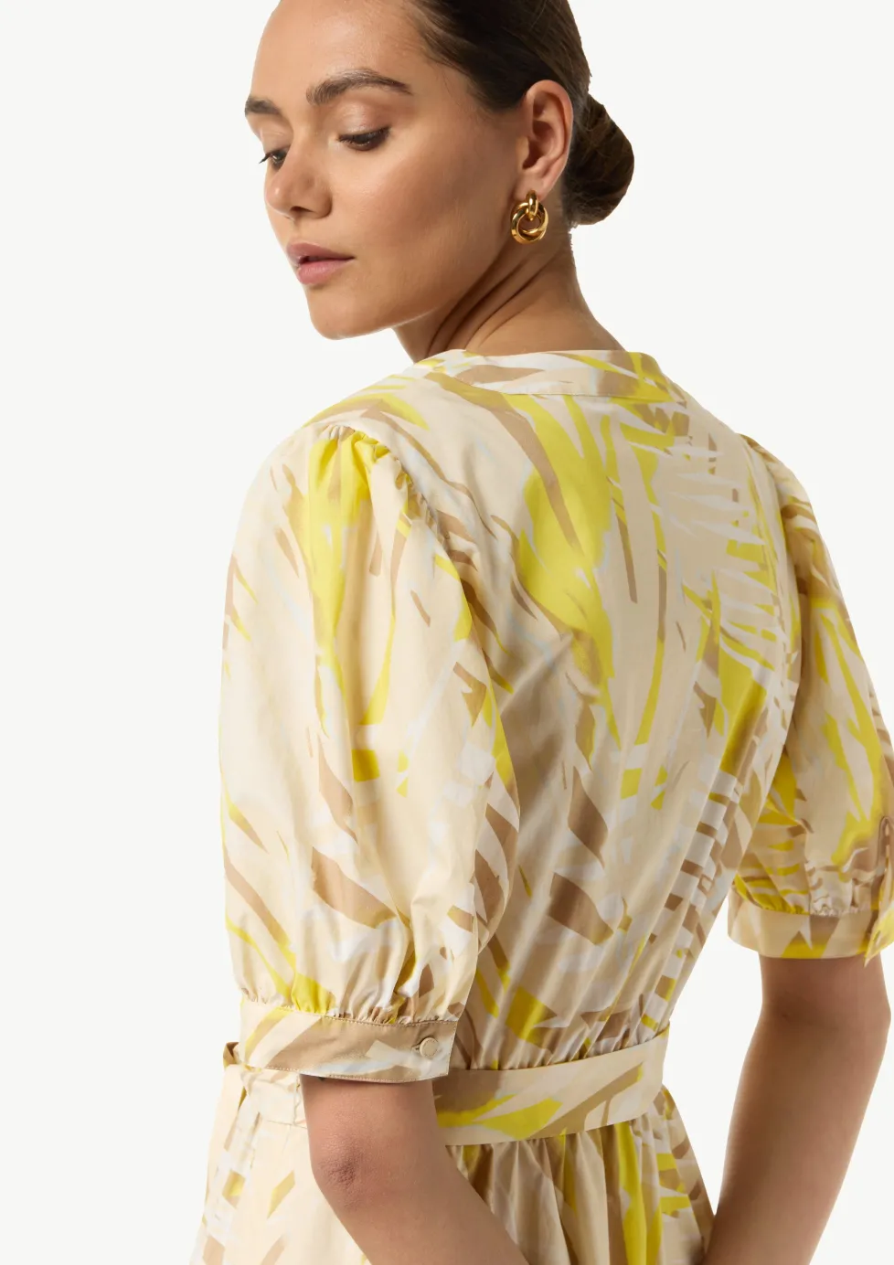 Baumwoll-Kleid mit Puff-Ärmeln