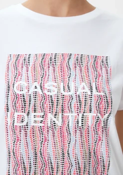 Baumwollshirt mit gummiertem Frontprint