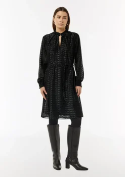 Blusenkleid mit Transparenz-Effekt und Glitzergarn